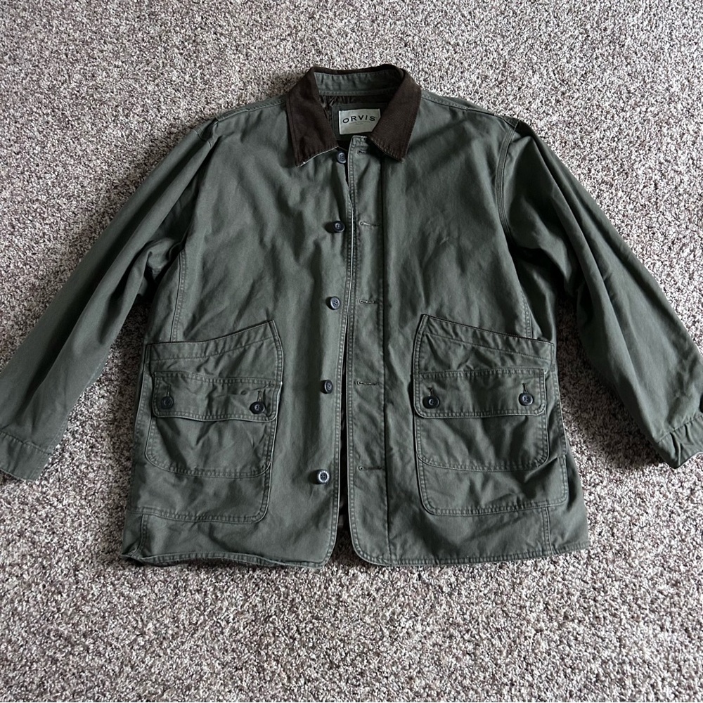 Orvis Men’s Green Barn Coat Jacket Quilted Outdoor 100% Cotton Size XXL - Picture 15 of 15